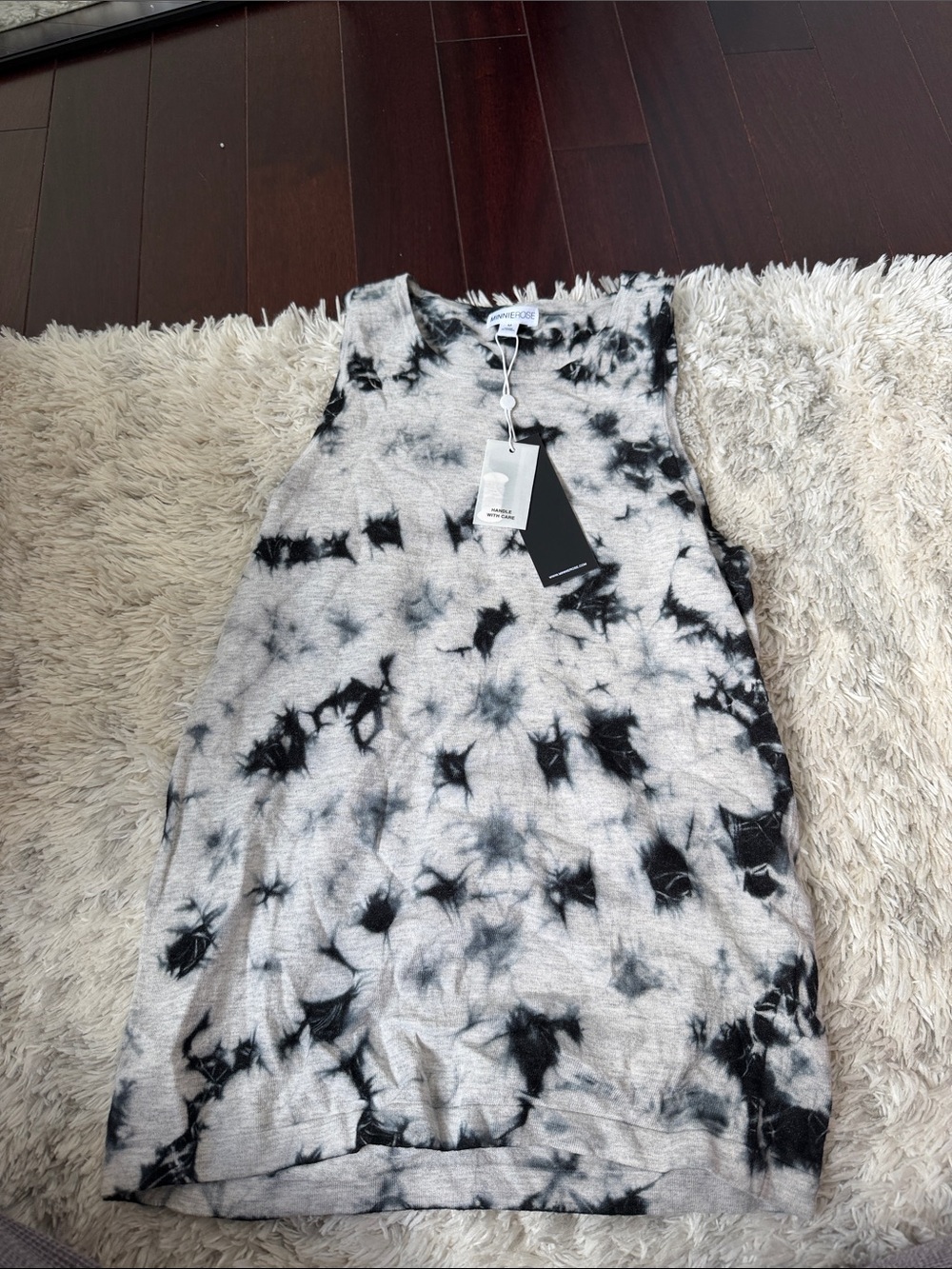 Minnie Rose Black & White Tie-Dye Tank Top